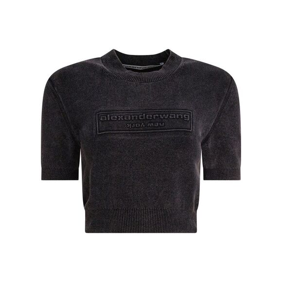 Alexander Wang Women Cropped Crew Neck T-Shirt - Picture 1 of 4